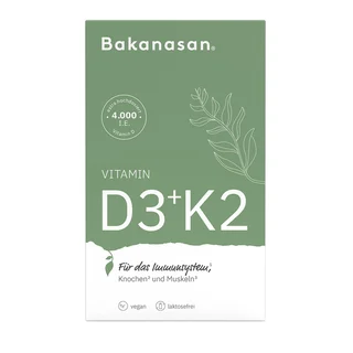 Hansa Naturheilmittel GmbH Bakanasan Vitamin D3 + K2 Kapseln, 60 Stück