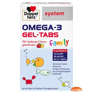 Doppelherz® system Doppelherz Omega-3 Gel-Tabs family Erdb.Cit.system 60 St Kautabletten