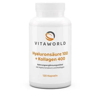 vitaworld Hyaluronsäure 100 + Kollagen 400 Kapseln, 120 Stück