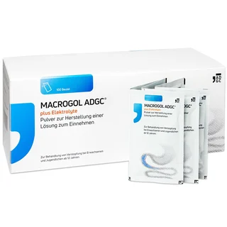 Zentiva Macrogol Adgc plus Elektrolyte Plv.z.H.e.L.z.Einn. 100 St Pulver zur Herstellung einer Lösung zum Einnehmen