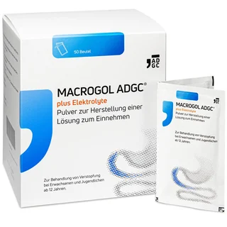 Zentiva Macrogol Adgc plus Elektrolyte Plv.z.H.e.L.z.Einn. 50 St Pulver zur Herstellung einer Lösung zum Einnehmen
