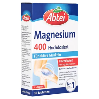 Perrigo Deutschland GmbH Abtei Magnesium 400 Tabletten, 30 Stück