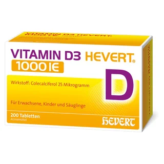 Hevert-Arzneimittel GmbH & Co. KG Vitamin D3 Hevert Tabletten, 200 Stück