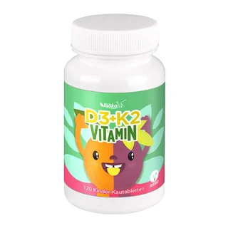 Kolbe Nutrition GmbH BjökoVit Vitamin D3 + K2 Kinder Kautabletten, 120 Stück