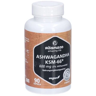 vitamaze Ashwagandha Ksm-66 600mg Extrakt hochdos.veg.Kaps. 90 St Kapseln